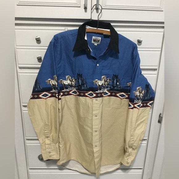 Cumberland Outfitters Other - Vintage CUMBERLAND OUTFITTERS Western Horse Pearl Snap Button Long Sleev…